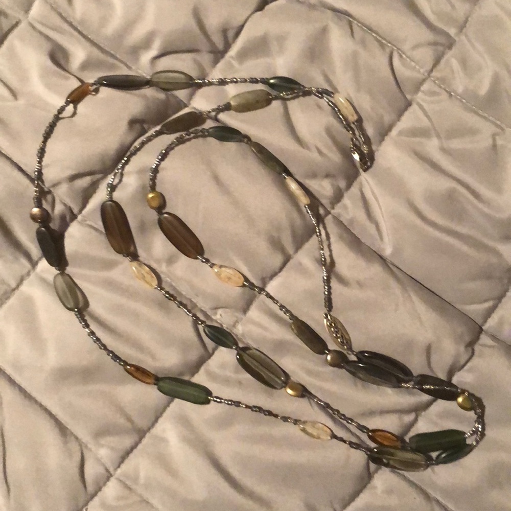 Sterling silver Labradorite Glass brass necklace